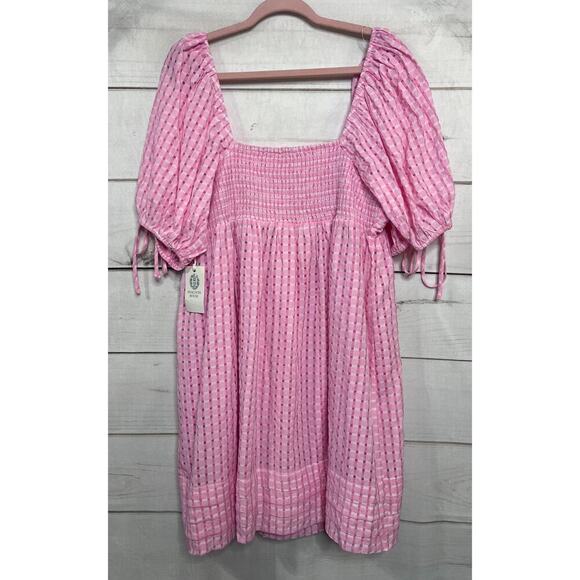 Hyacinth House Size XL Dress Pink White Checked Stunning Unique - Picture 2 of 5